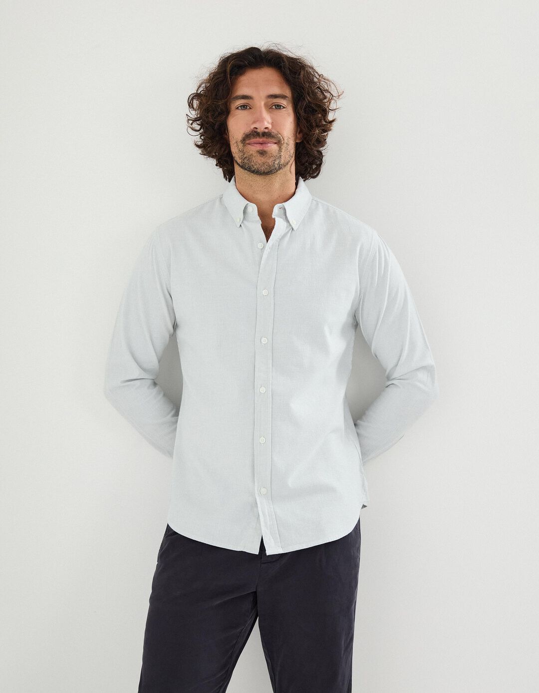Camisa 'Slim Fit', Homem, Verde