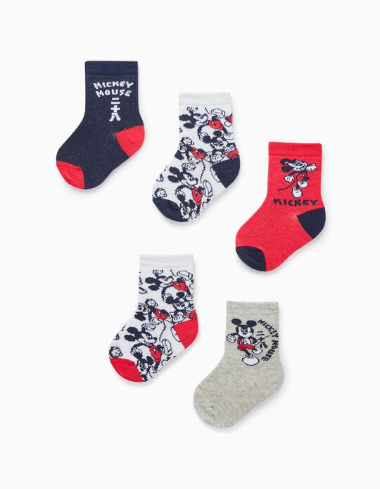 5 Pairs of Socks for Baby Boys 'Mickey in Japan', Multicolured