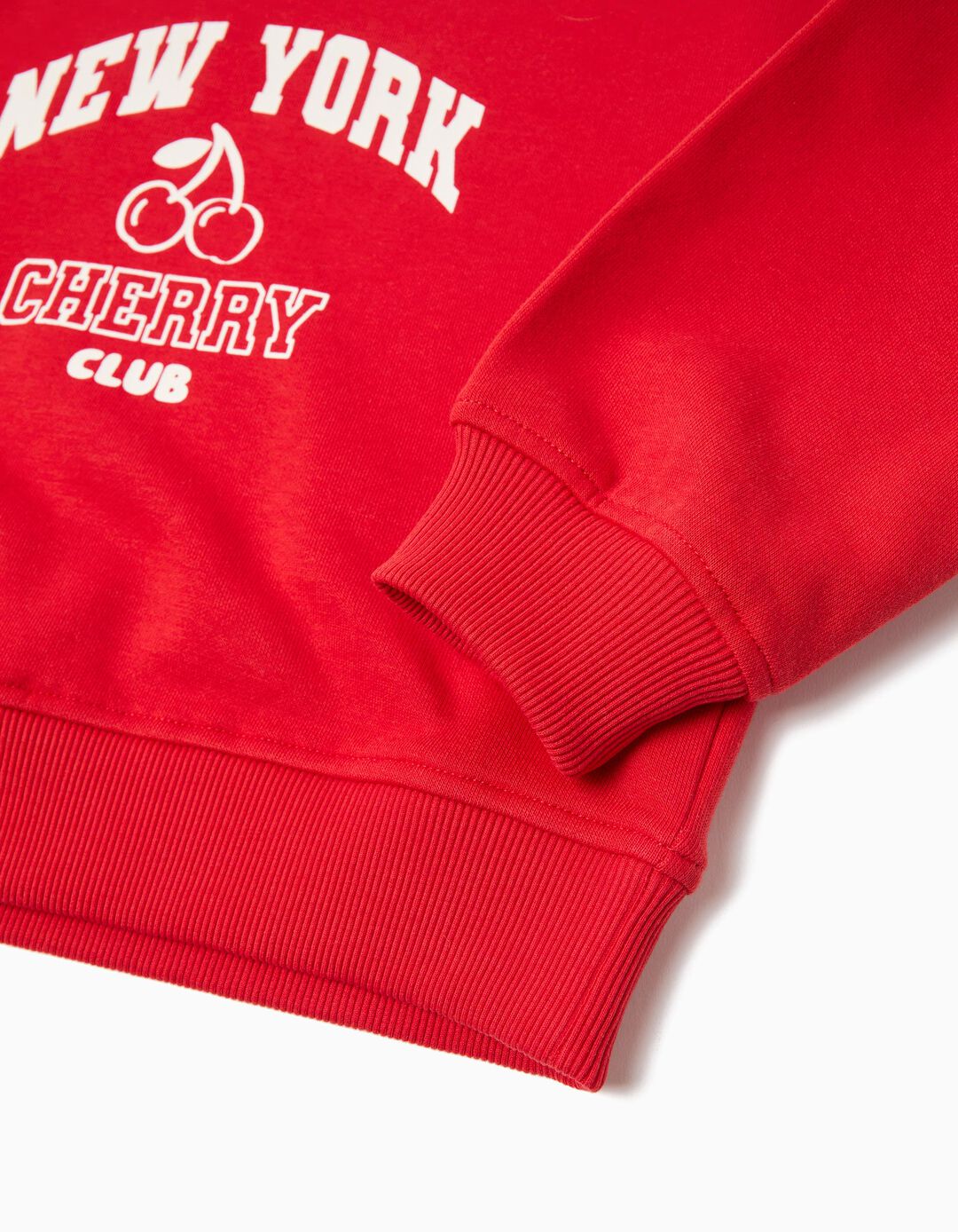 Sweatshirt com Gola, Menina, Vermelho 