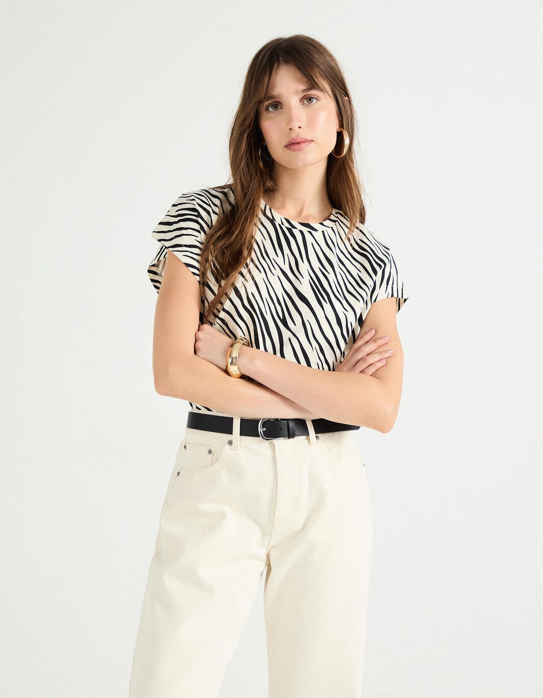 T-shirt Print, Mulher, Preto 