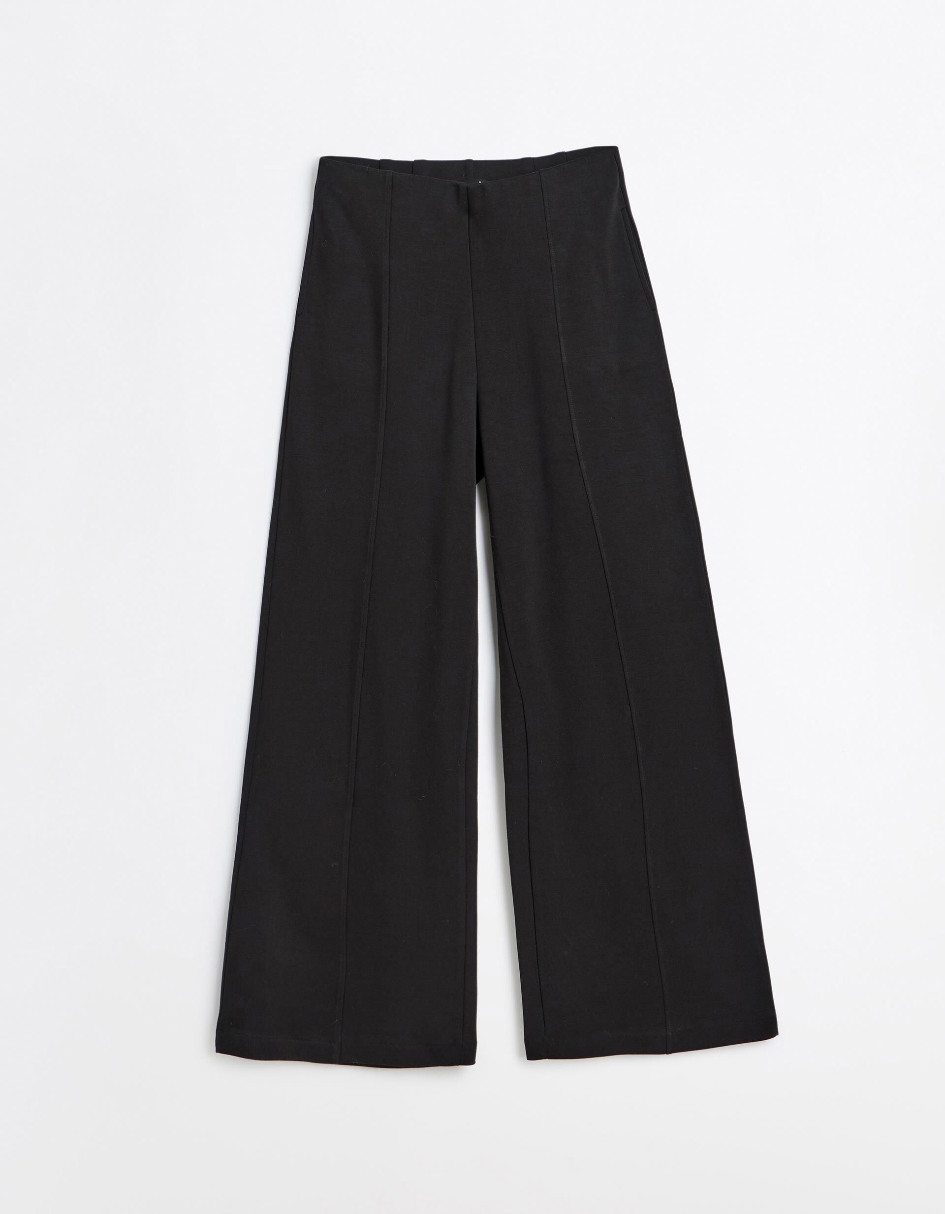 Comprar Online Cal&ccedil;as De Malha Interlock Wide Leg, Mulher, Preto