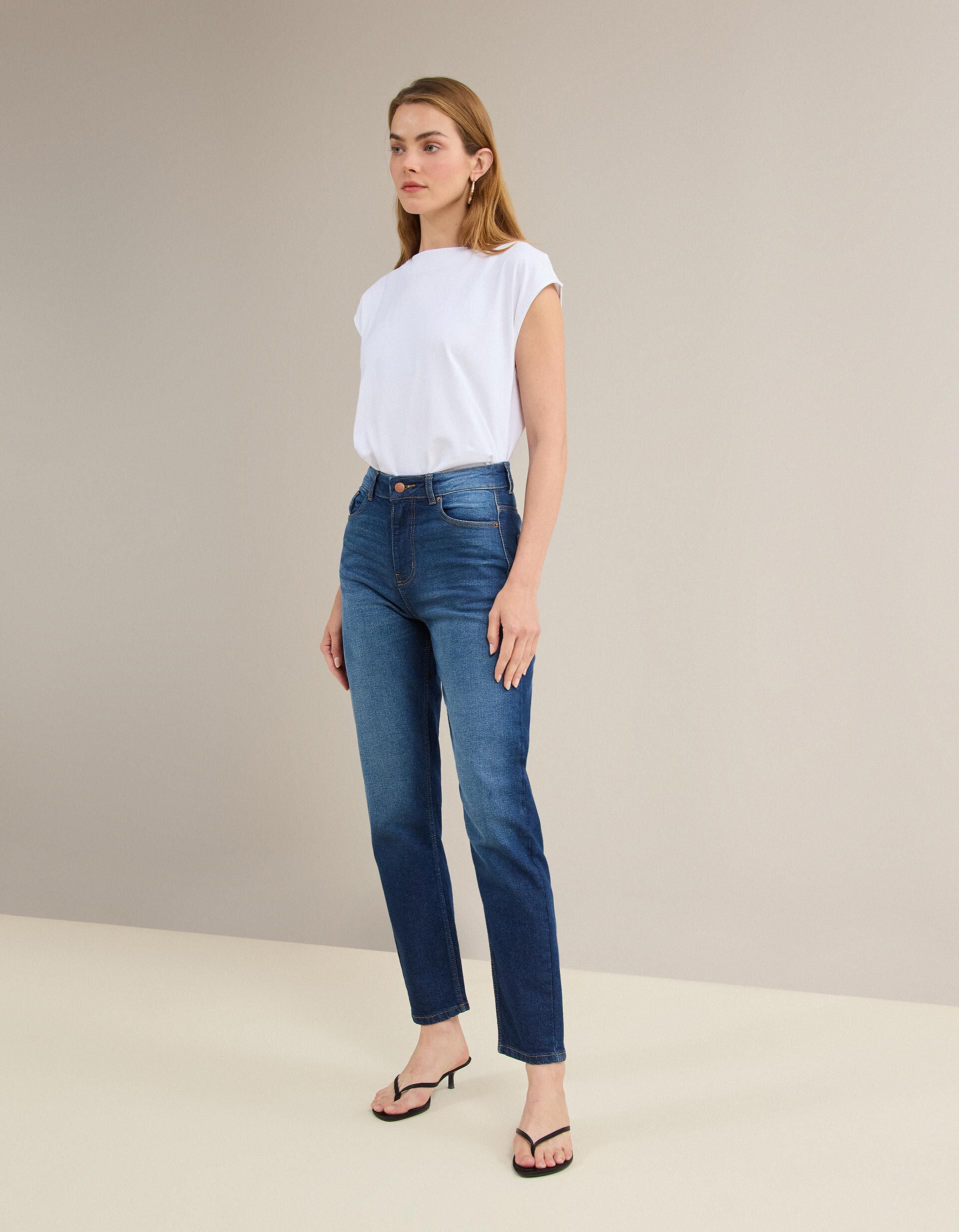 Comprar Online Cal&ccedil;as de Ganga 'Tapered Mom Fit', Mulher, Azul Escuro