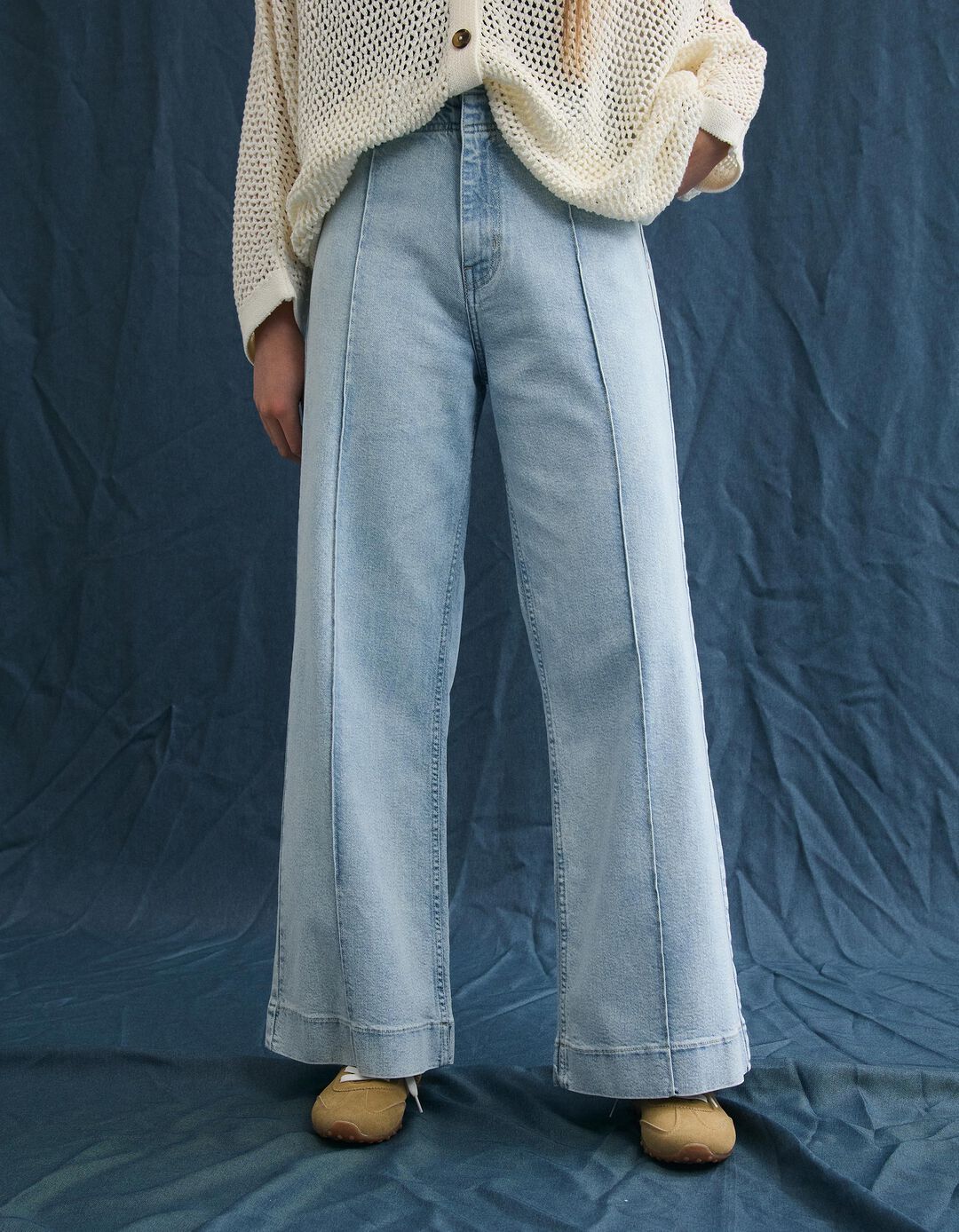 Cal&ccedil;as de Ganga, Mulher, Azul Claro