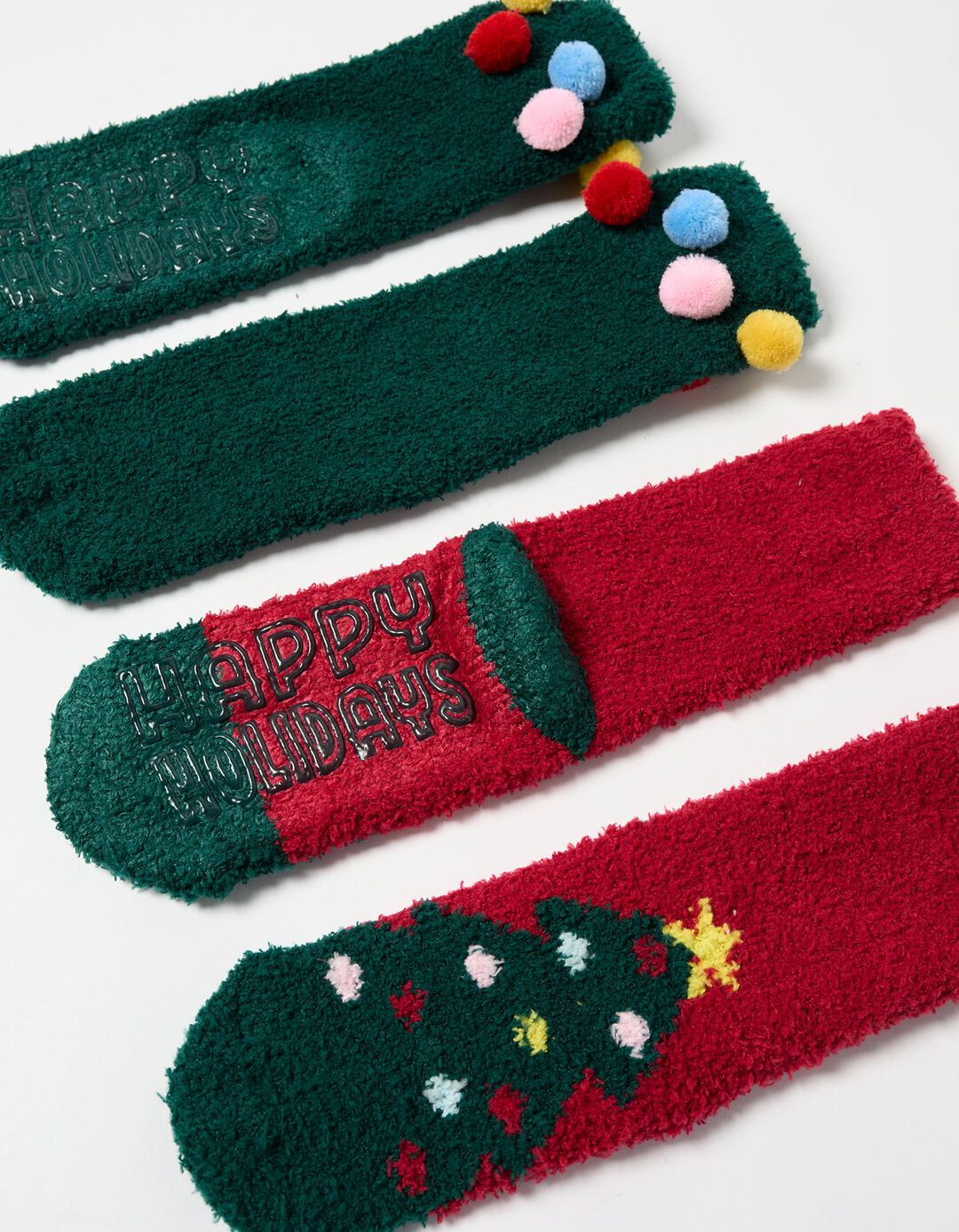Pack 2 Pares Meias Natal, Mulher, Vermelho Escuro