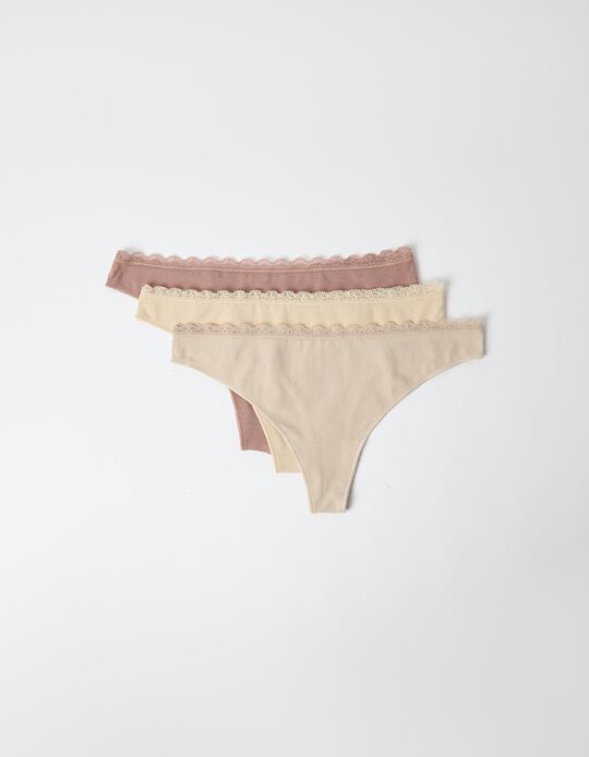 Comprar Online Pack 3 Cuecas, Mulher, Bege Claro