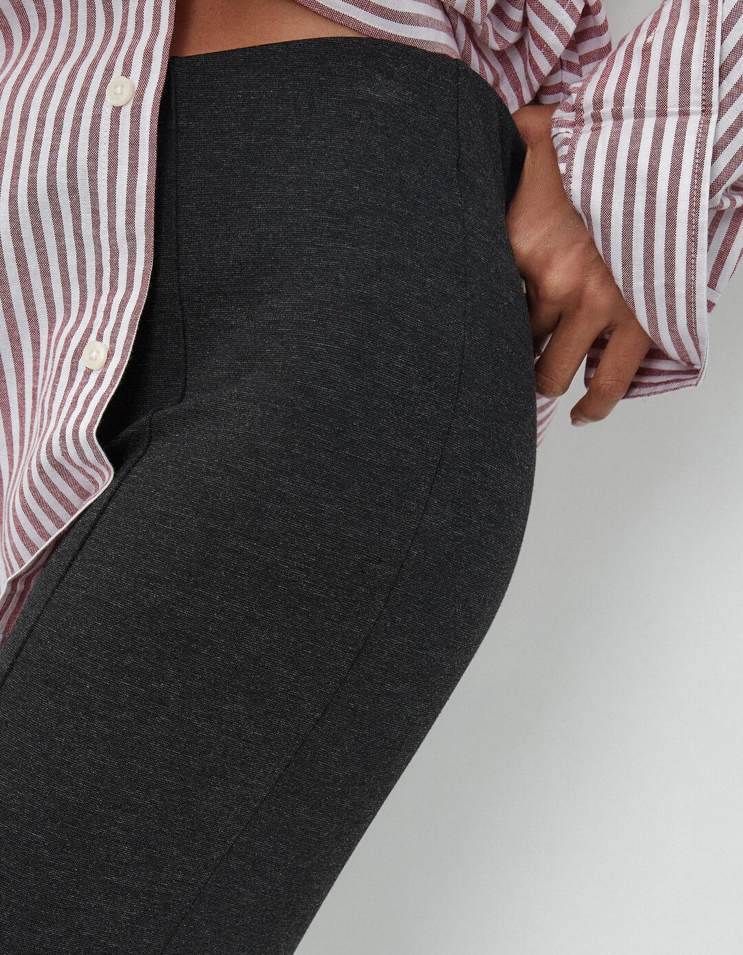 Leggings Costura, Mulher, Cinzento