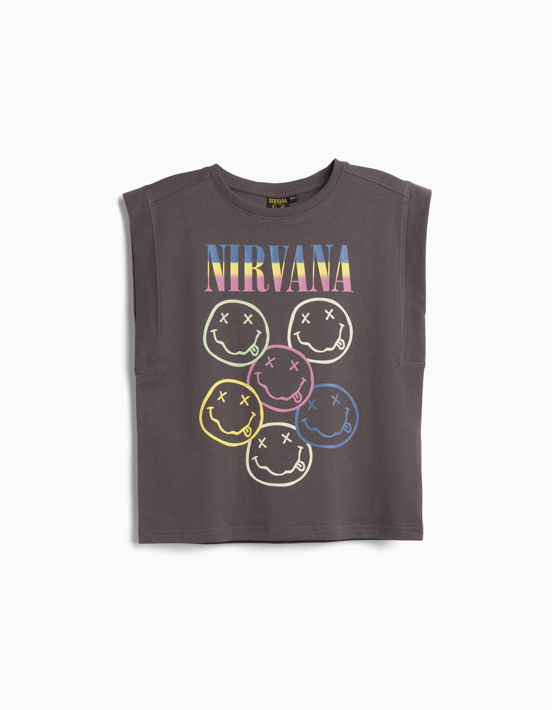 Comprar Online T-shirt Nirvana, Menina, Cinzento Escuro