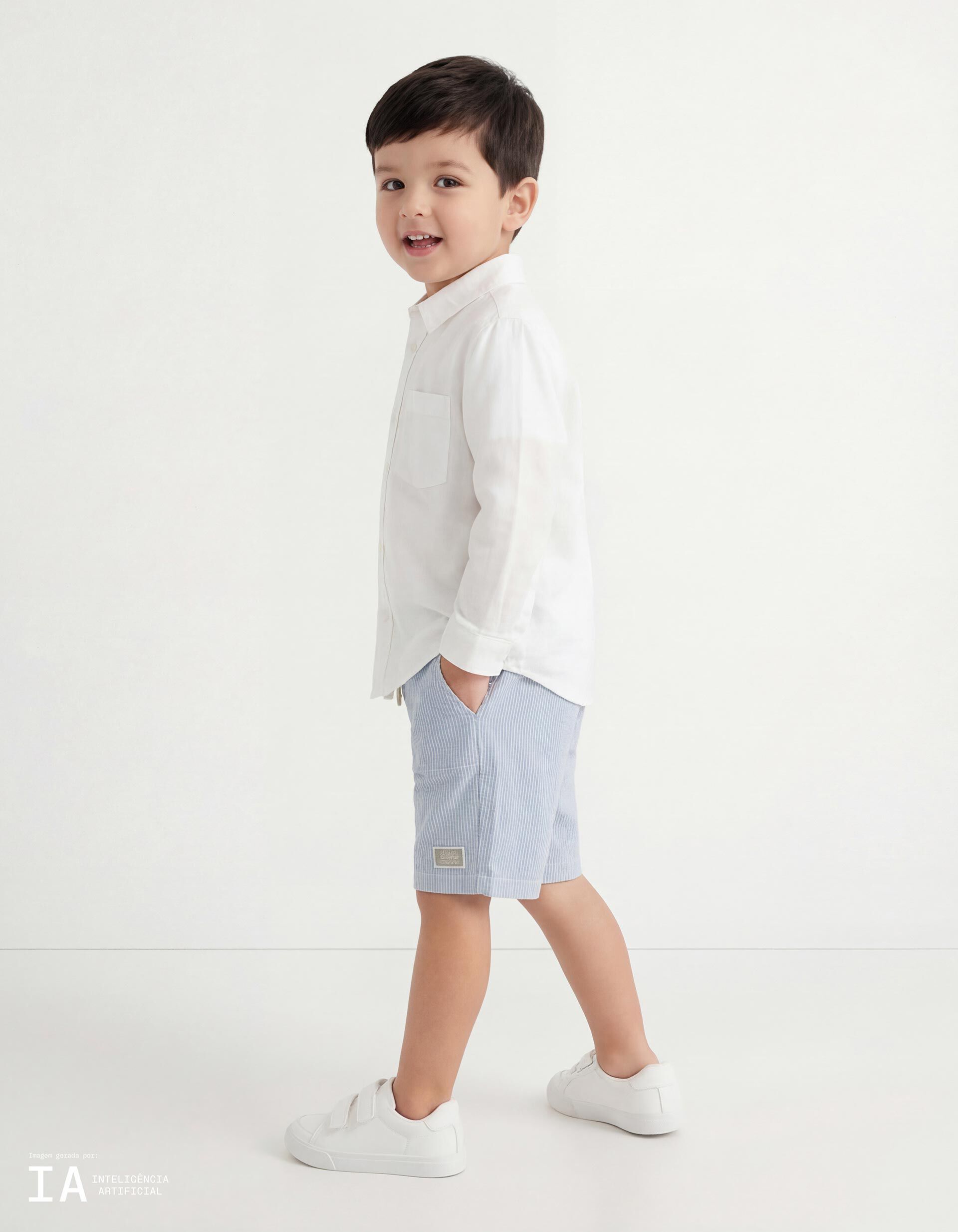Camisa 'Relaxed Fit', Menino, Branco