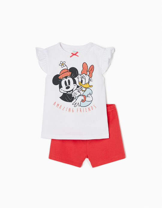 Pijama para Bebé Menina 'Mickey & Daisy', Branco/Vermelho