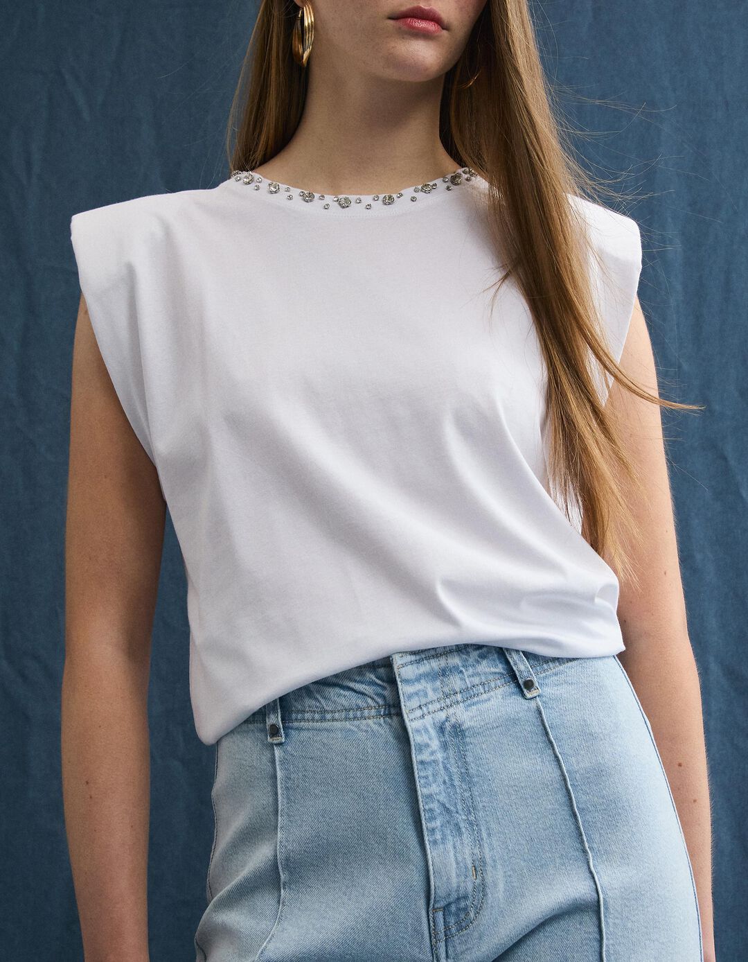 T-shirt Ombreiras, Mulher, Branco