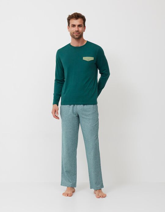 Calças de Pijama, Homem, Verde