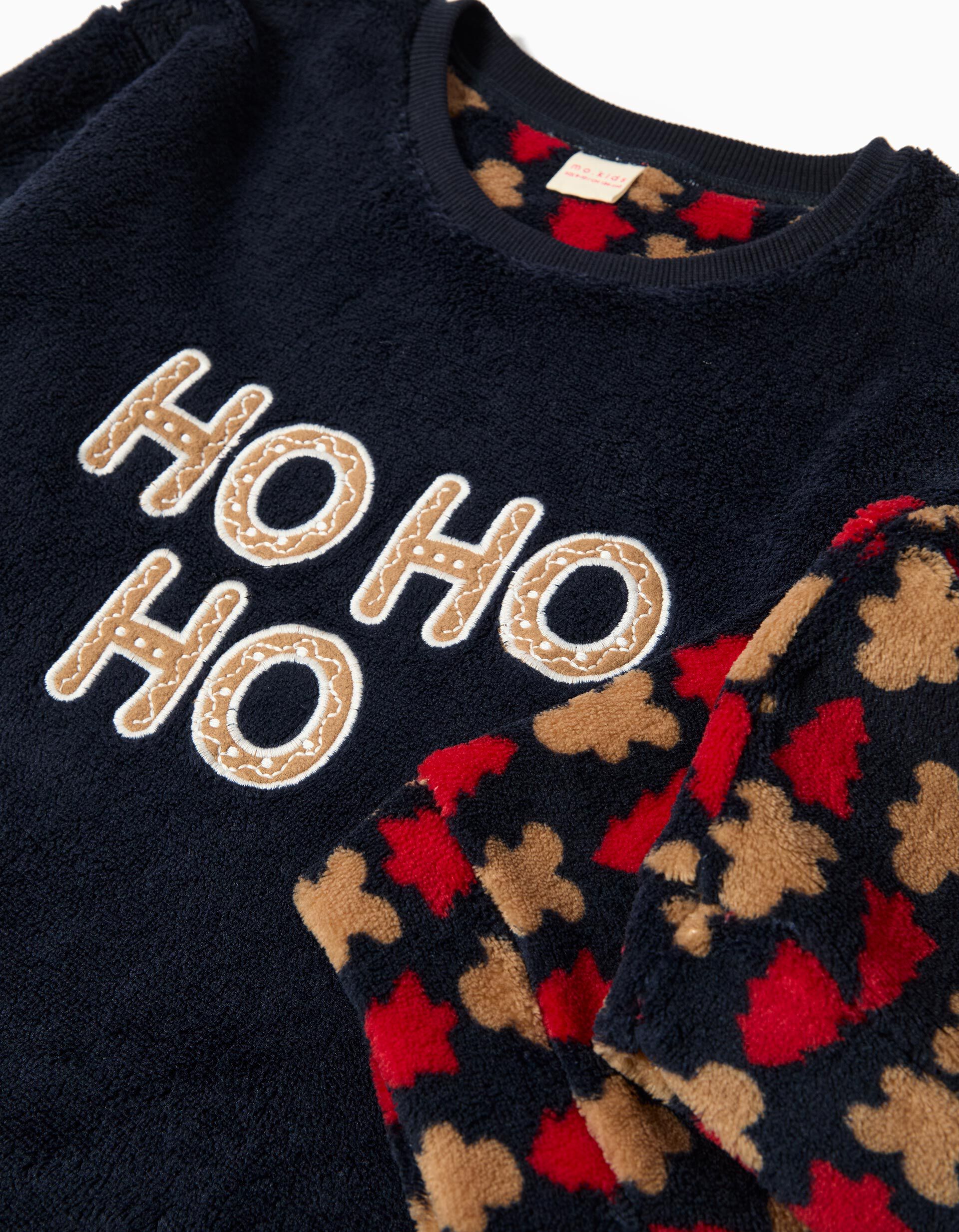 Comprar Online Pijama Polar Aveludado de Natal, Crian&ccedil;a, Azul Escuro