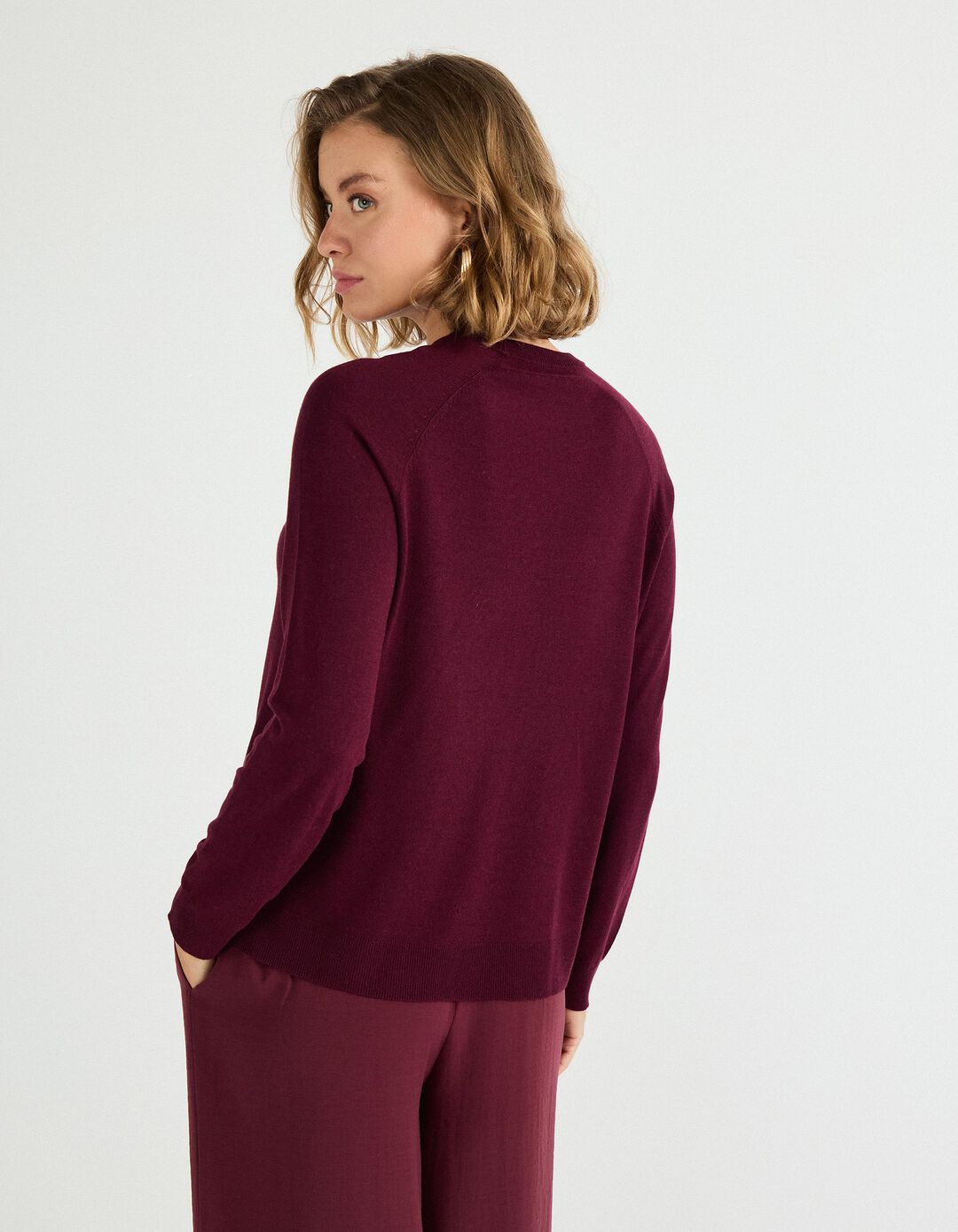Camisola com Caxemira, Mulher, Roxo