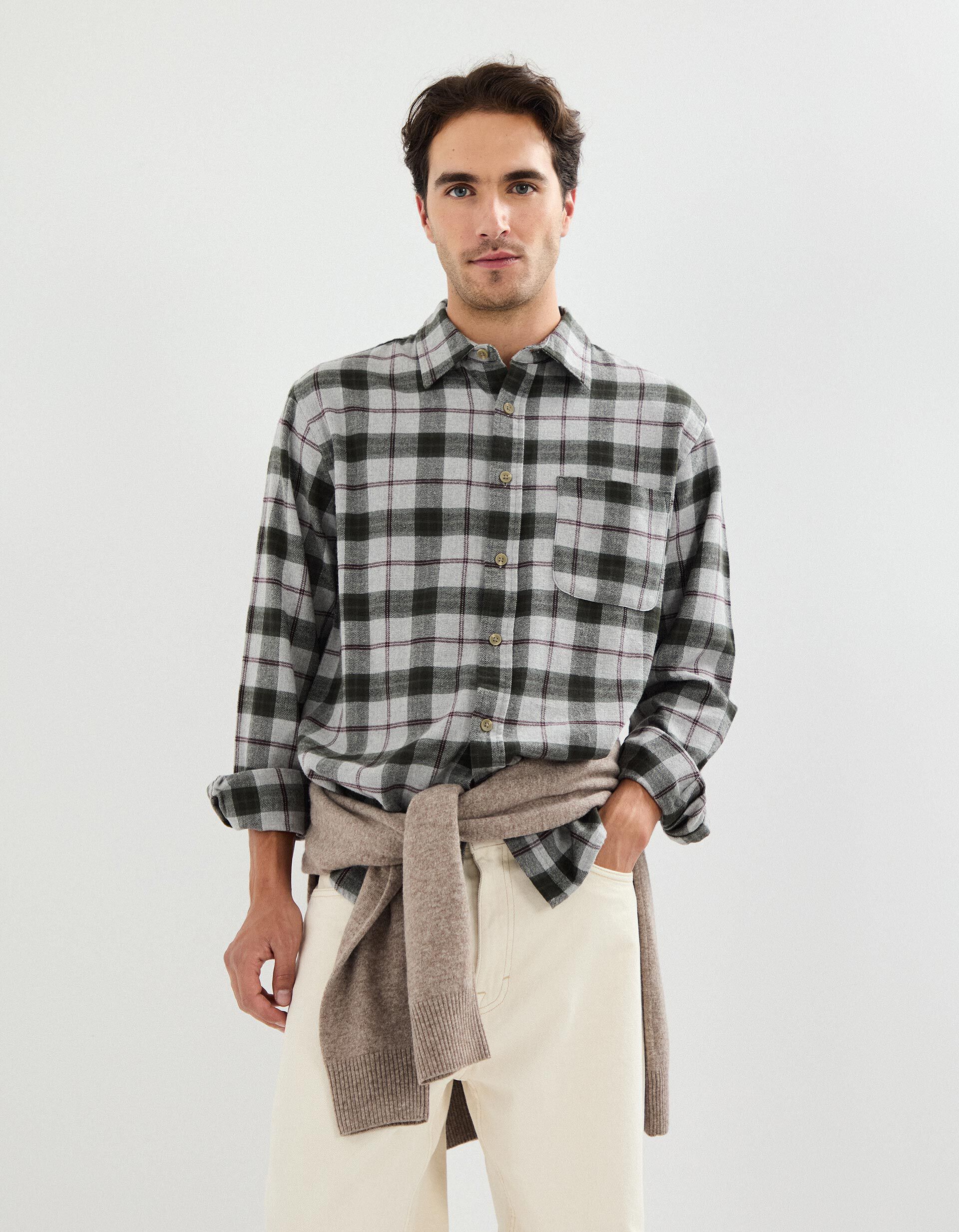 Comprar Online Camisa Flanela, Homem, Cinzento