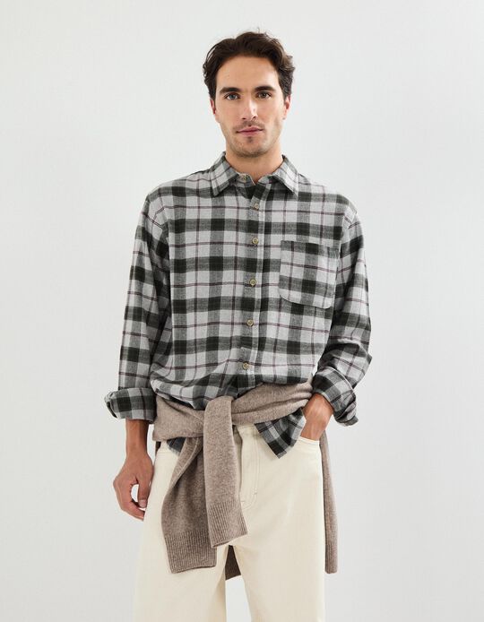 Comprar Online Camisa Flanela, Homem, Cinzento