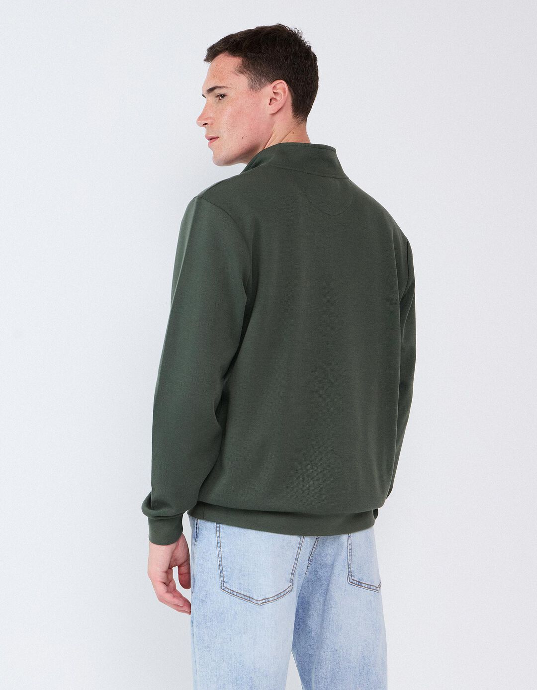Camisola Com Gola, Homem, Verde Escuro