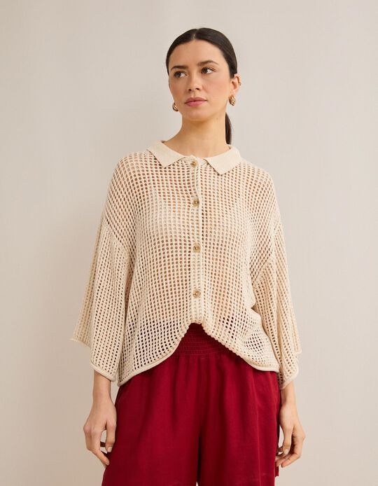 Comprar Online Camisa Tricotada, Mulher, Bege Claro