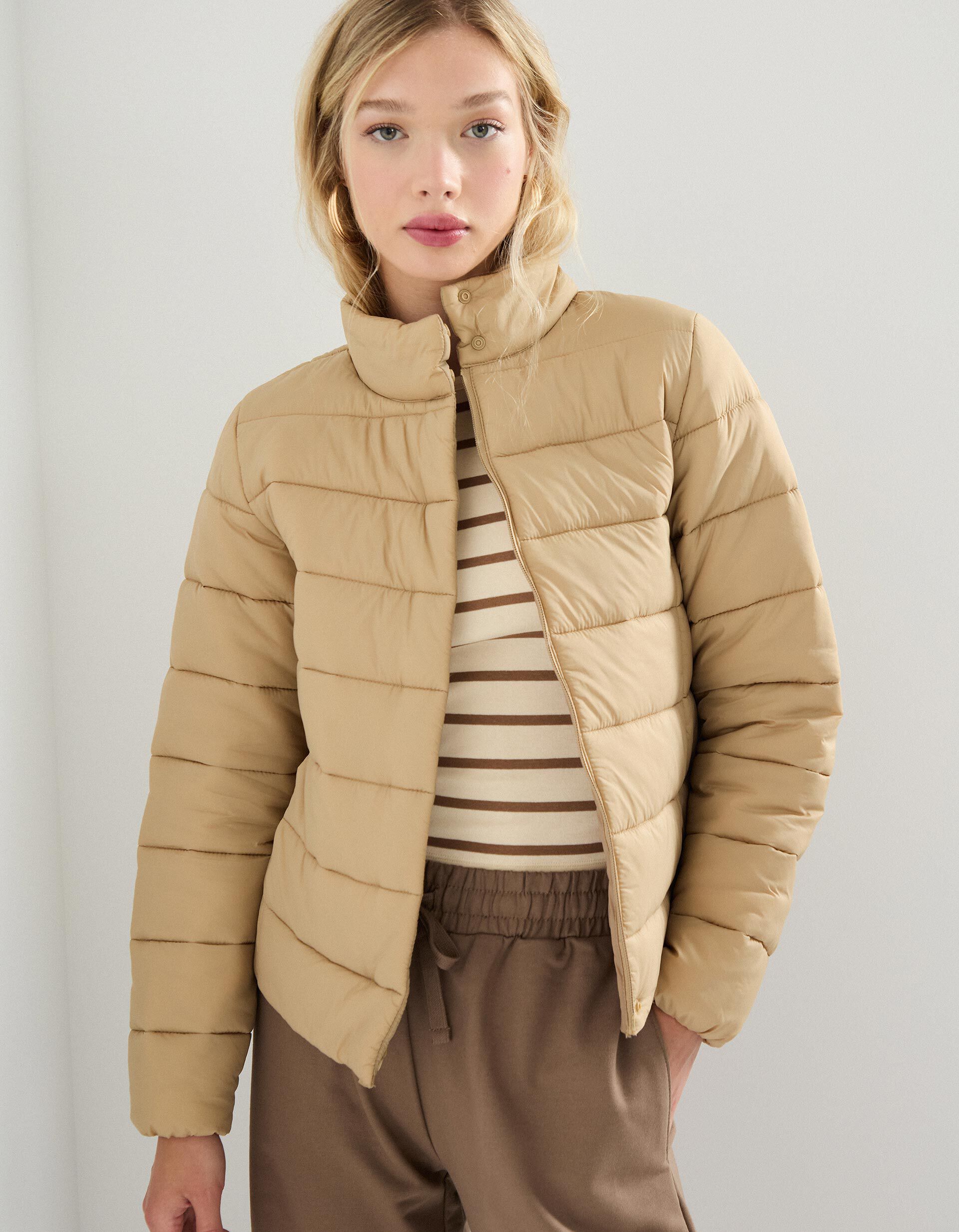 Comprar Online Casaco Acolchoado, Mulher, Bege Claro