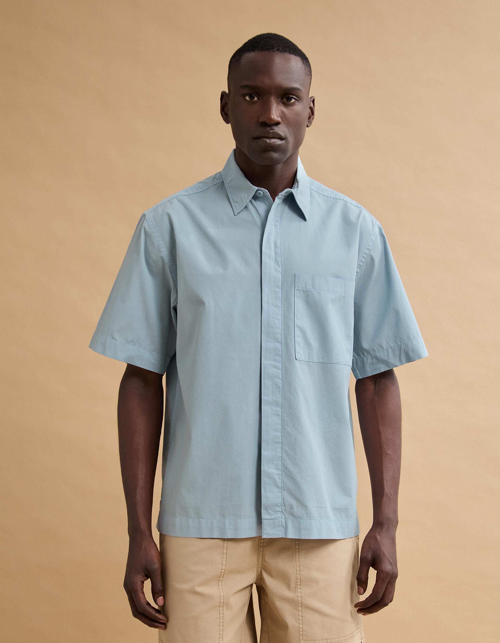 Comprar Online Camisa Popline, Homem, Azul Claro