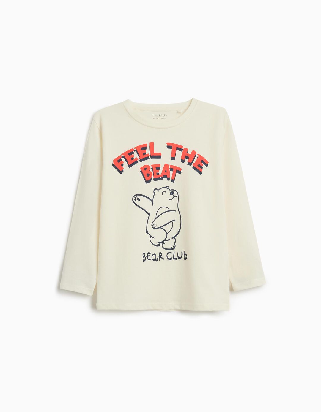 T-shirt Manga Comprida Estampado, Menino, Branco