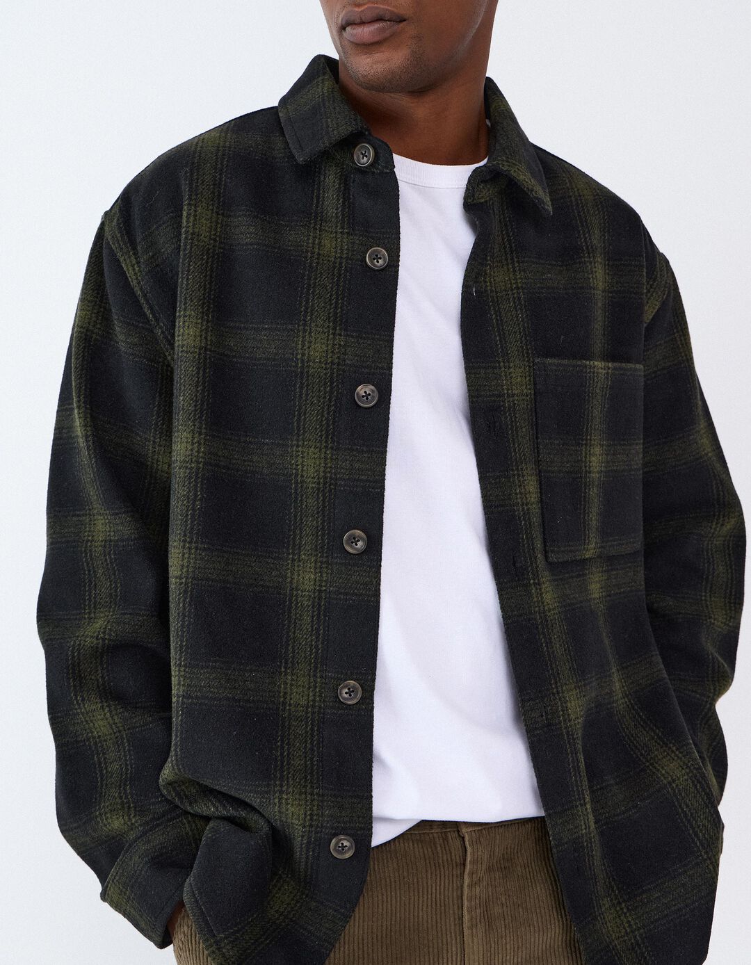 Sobrecamisa Xadrez, Homem, Verde Escuro