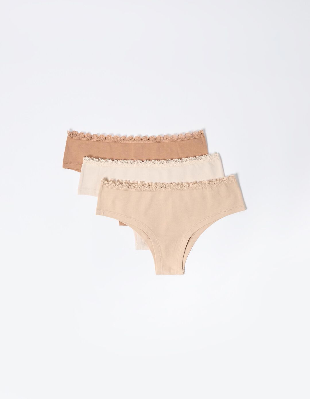 Pack 3 Cuecas, Mulher, Castanho Claro 