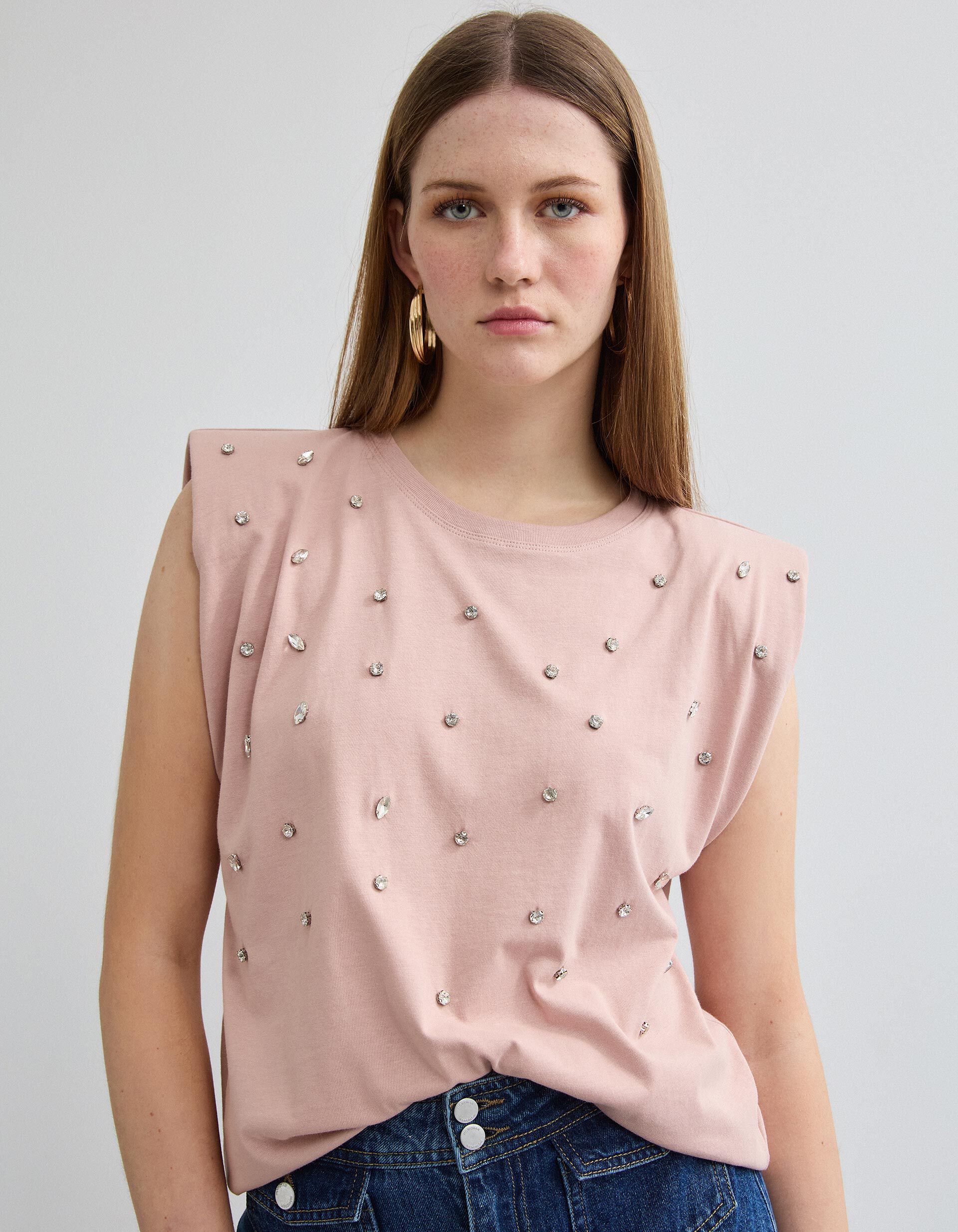 Comprar Online T-shirt Ombreiras, Mulher, Rosa Claro