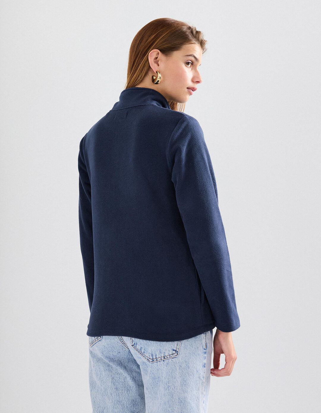 Camisola Polar com Fecho, Mulher, Azul Escuro