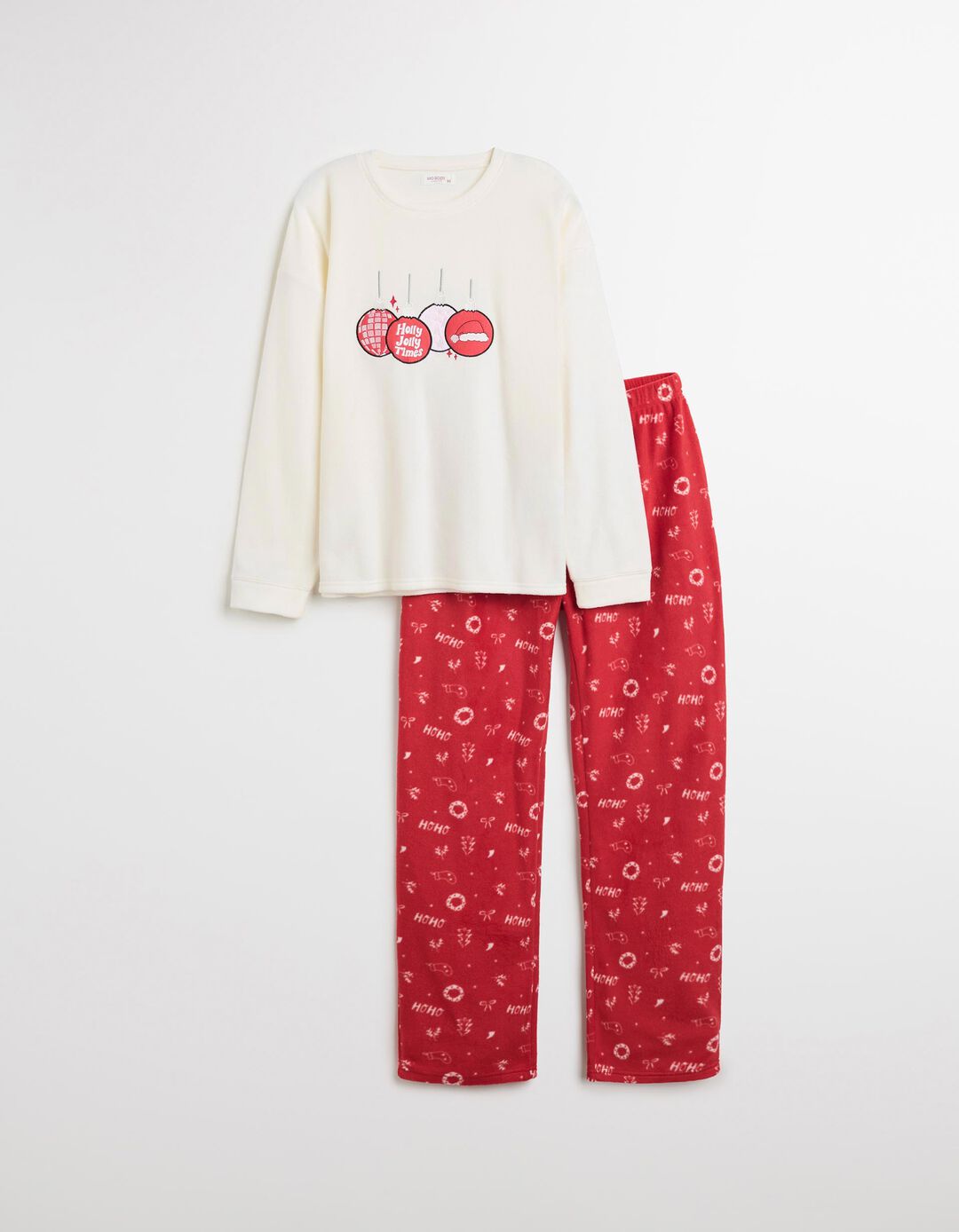 Pijama Polar Natal, Mulher, Branco