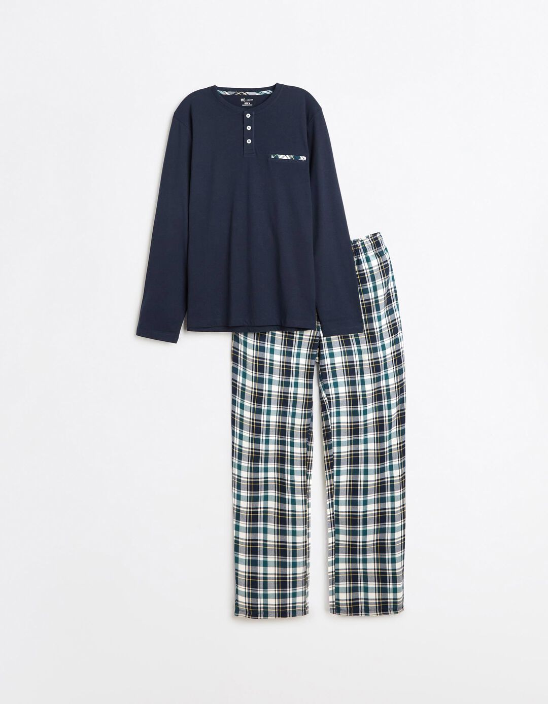 Pijama Xadrez, Homem, Azul Escuro