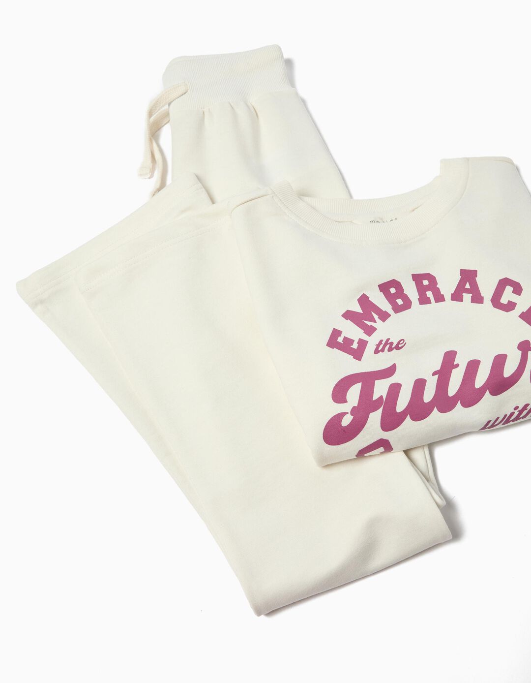 Conjunto de Jogging Felpa, Menina, Branco