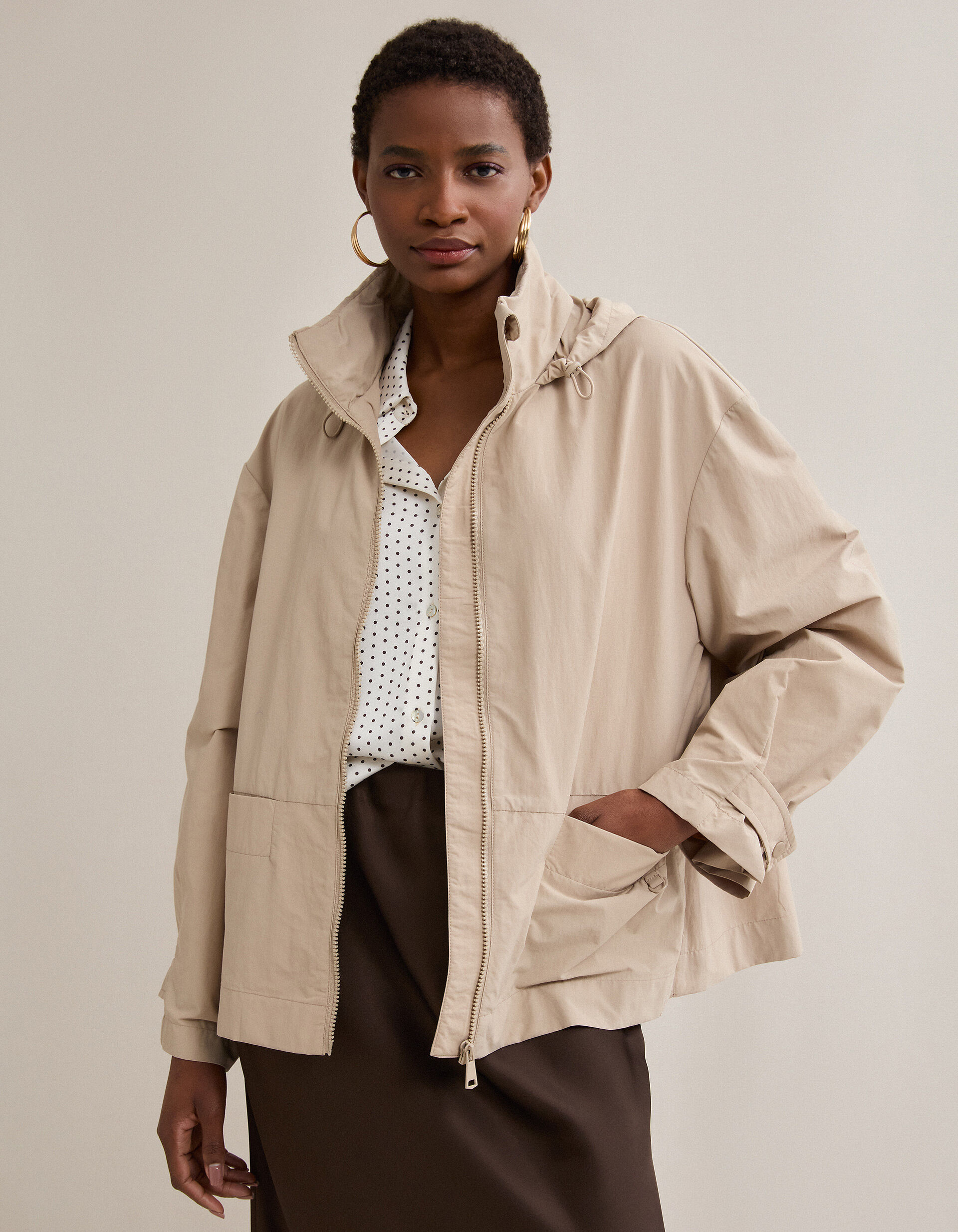 Comprar Online Parka Curta, Mulher, Bege