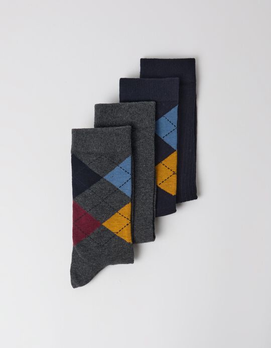 Comprar Online Pack 4 Pares De Meias, Homem, Azul Escuro