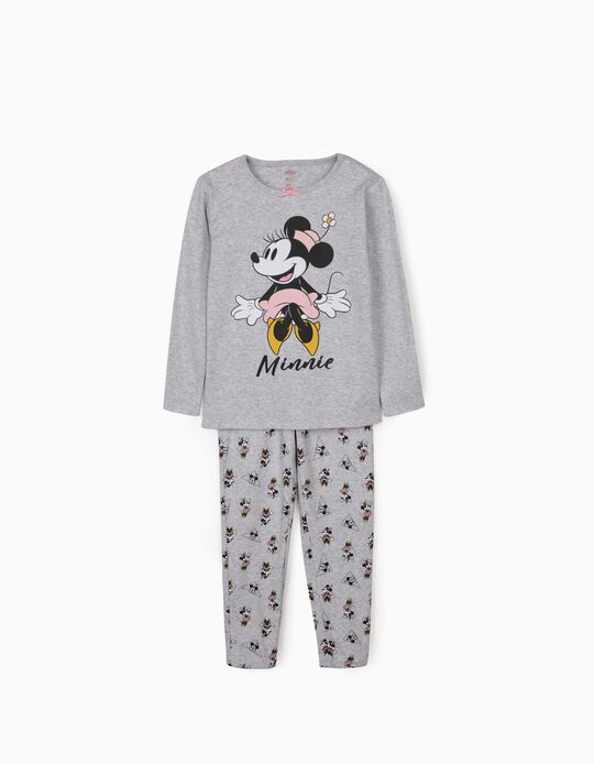 Long Sleeve Pyjamas for Girls, 'Minnie Mouse', Grey