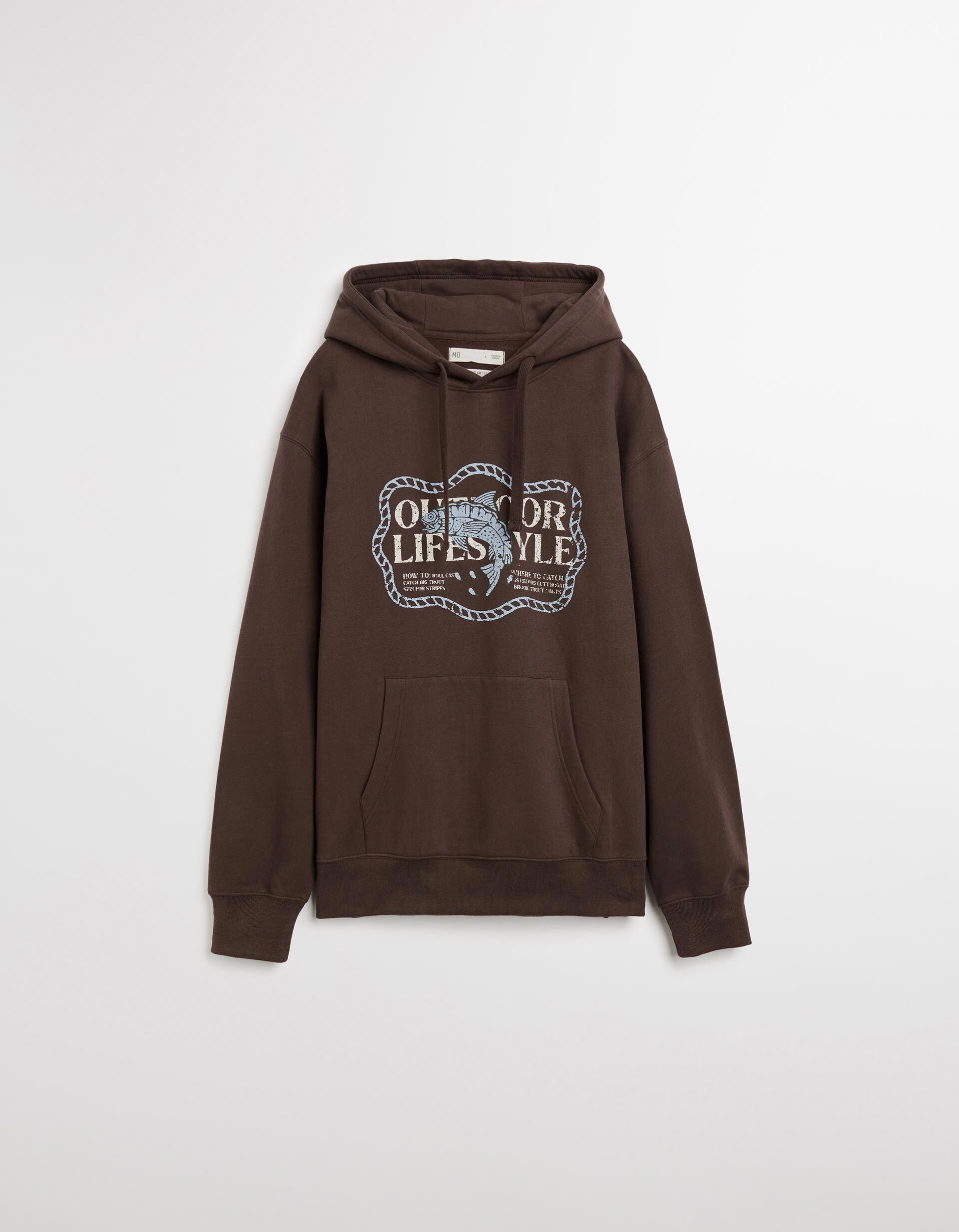 Comprar Online Sweatshirt com Capuz, Homem, Castanho Escuro