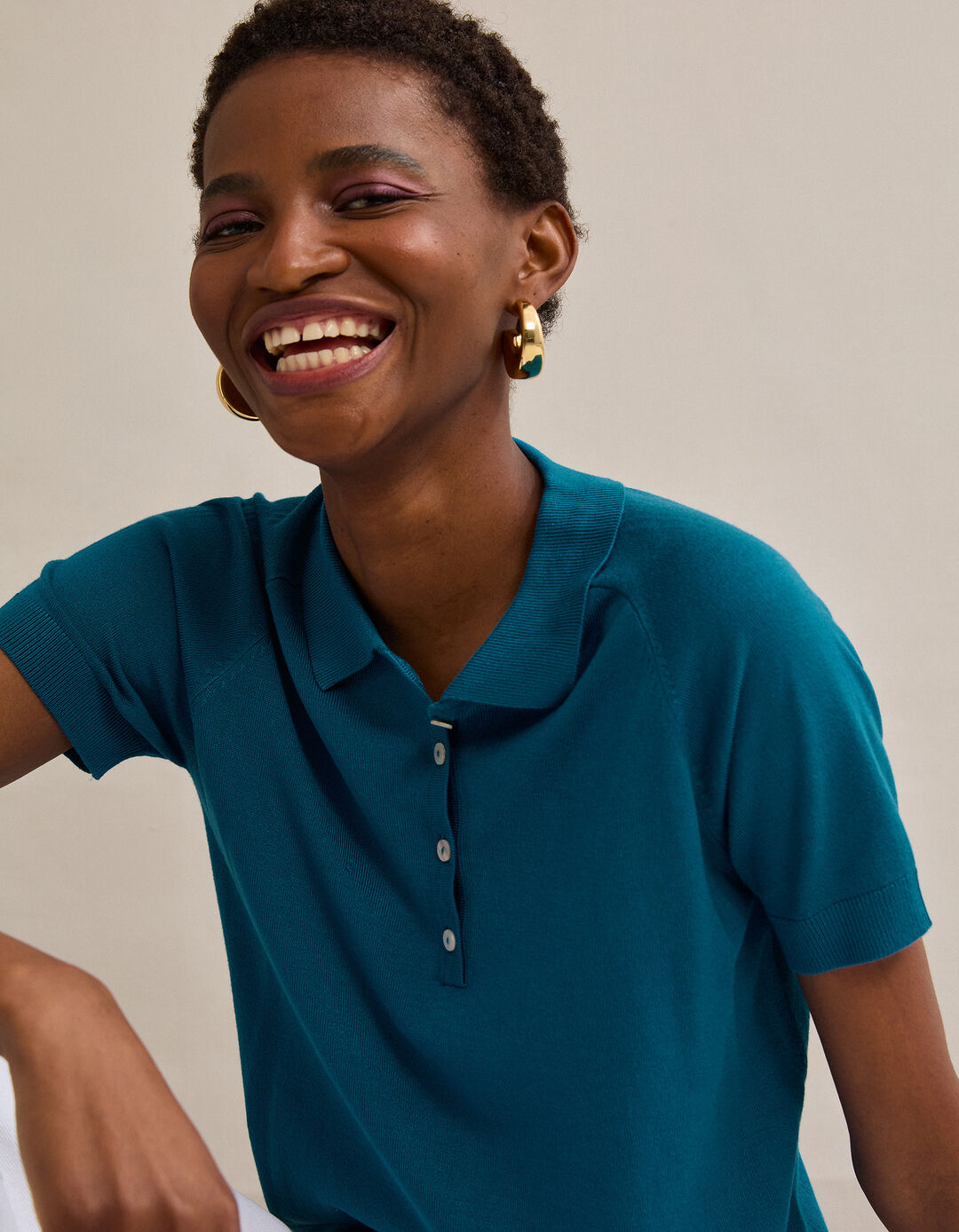 Polo de Malha, Mulher, Azul 