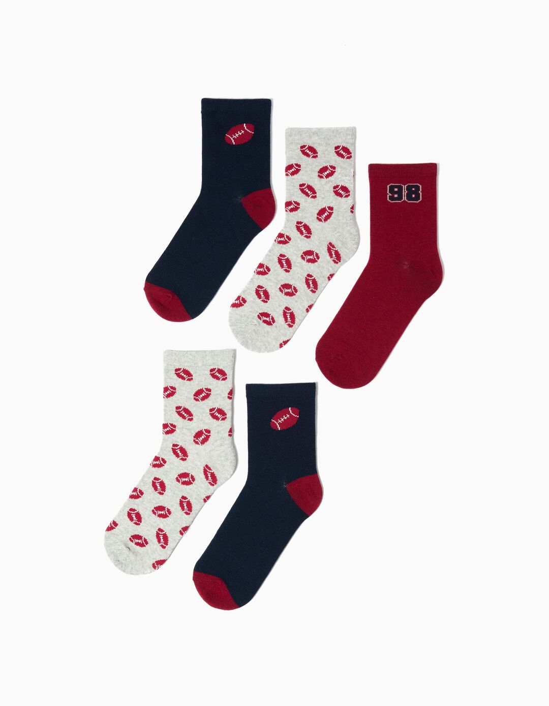 Pack 5 Pares de Meias, Menino, Multicolor