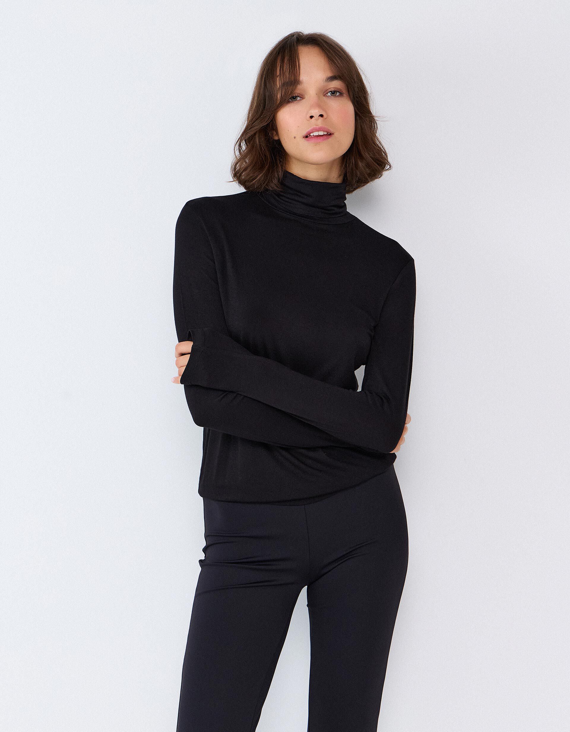 Comprar Online Camisola De Gola Alta, Mulher, Preto