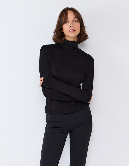Comprar Online Camisola De Gola Alta, Mulher, Preto