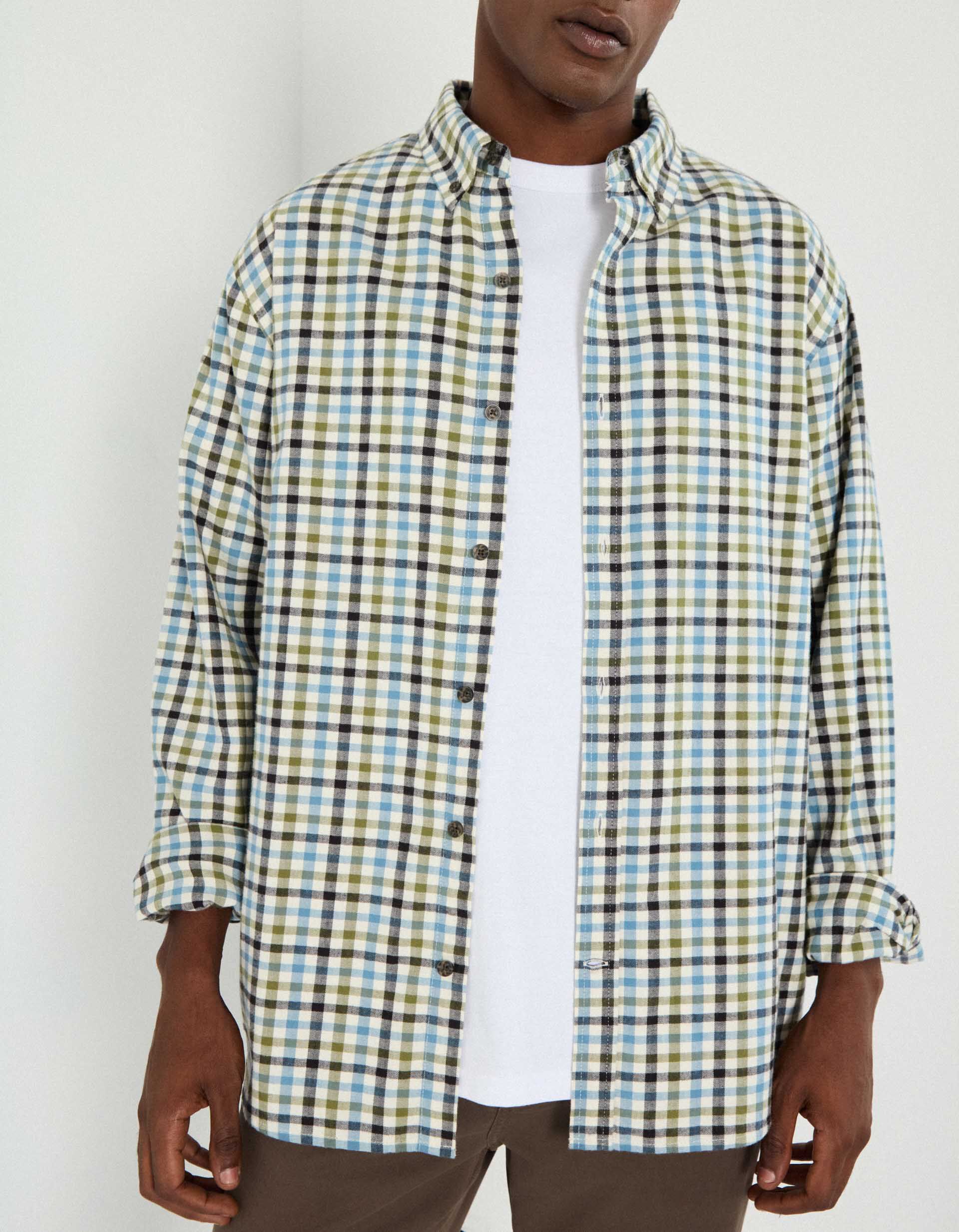 Comprar Online Camisa de Xadrez, Homem, Verde