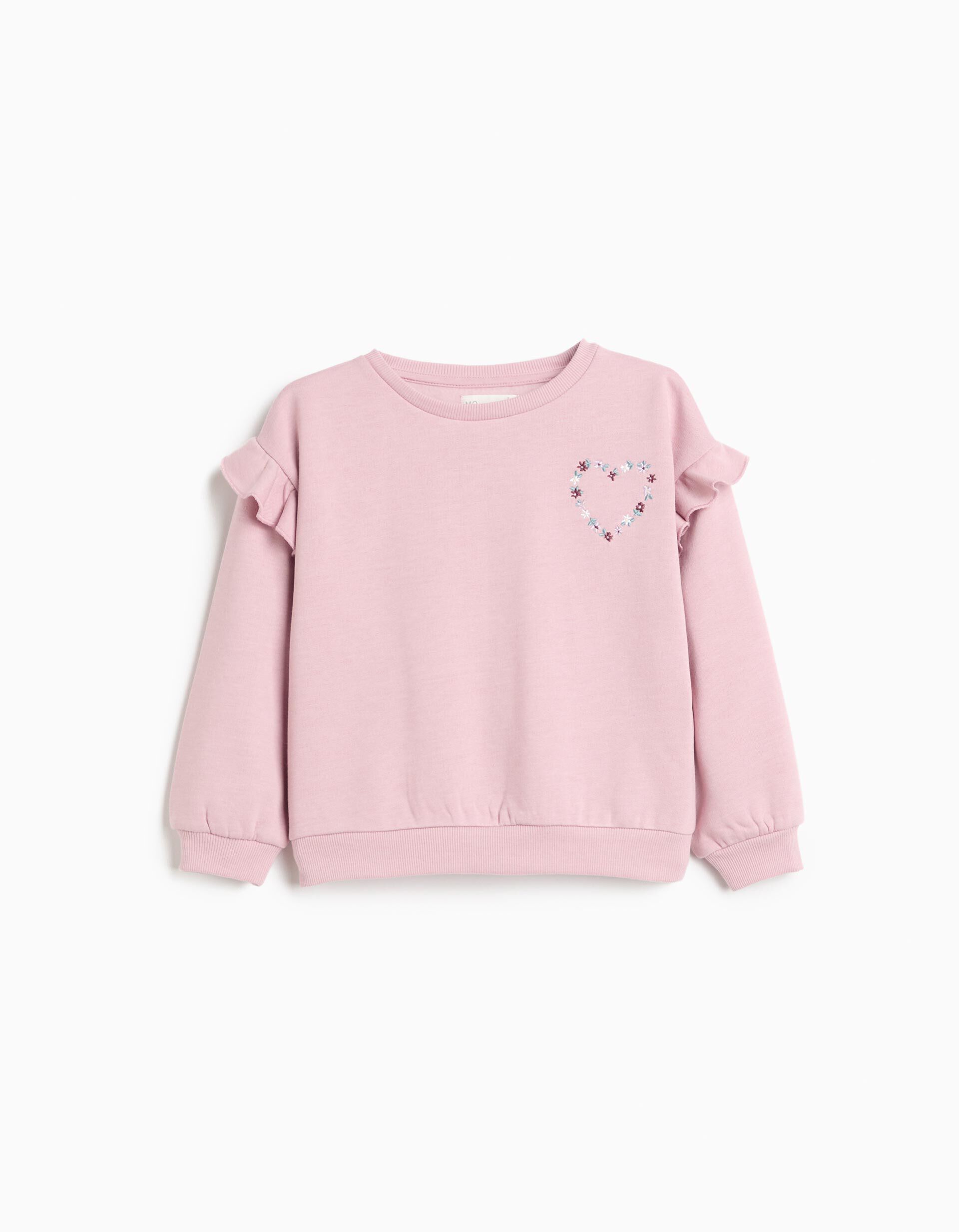 Comprar Online Sweatshirt Com Bordado, Menina, Rosa Claro