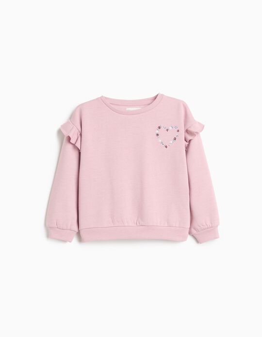 Comprar Online Sweatshirt Com Bordado, Menina, Rosa Claro