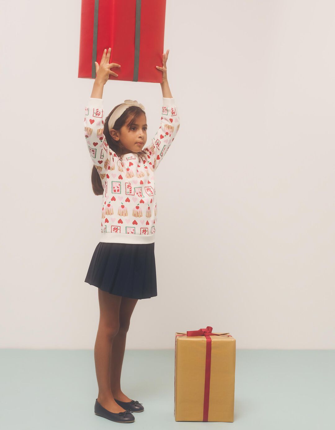 Sweatshirt de Natal, Menina, Branco
