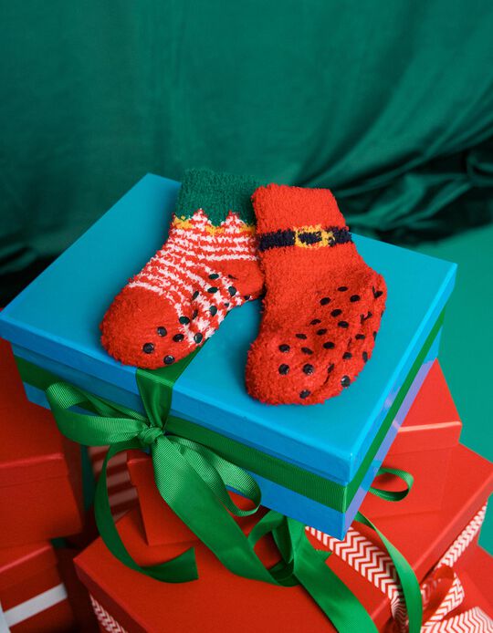 Comprar Online Pack 2 Pares De Meias Natal, Menino, Vermelho Escuro
