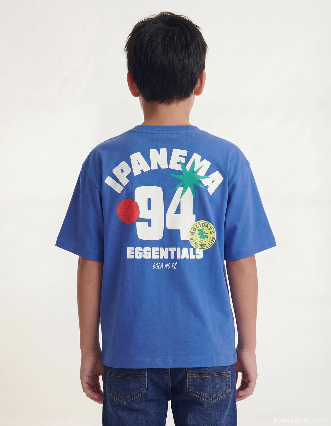 T-shirt Estampado, Menino, Azul