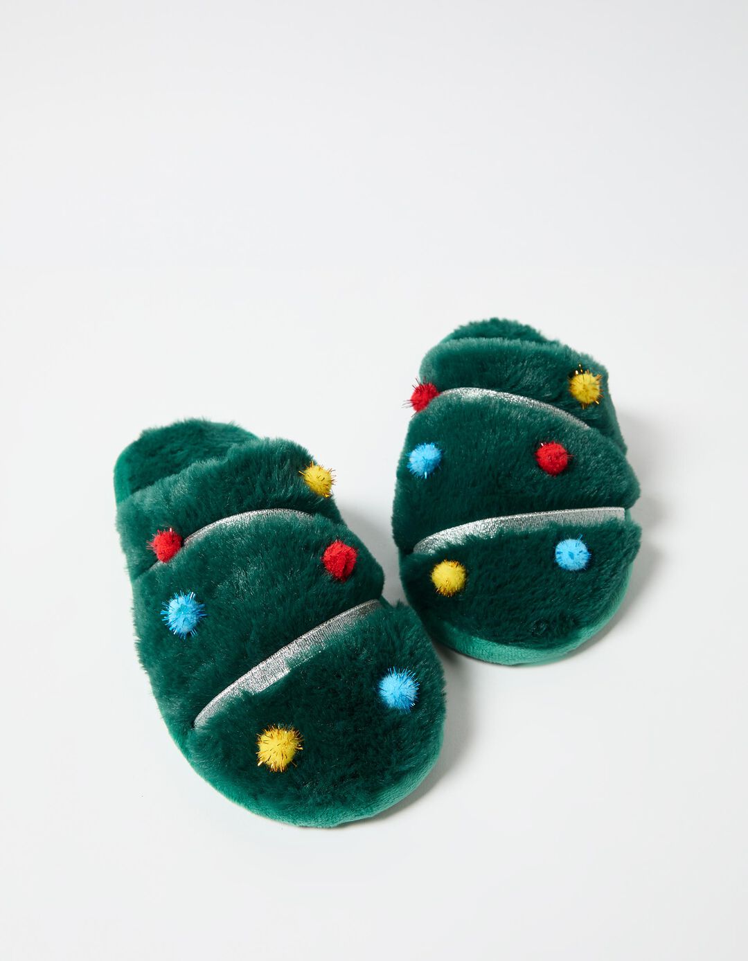 Chinelos de Quarto de Natal, Mulher, Verde Escuro