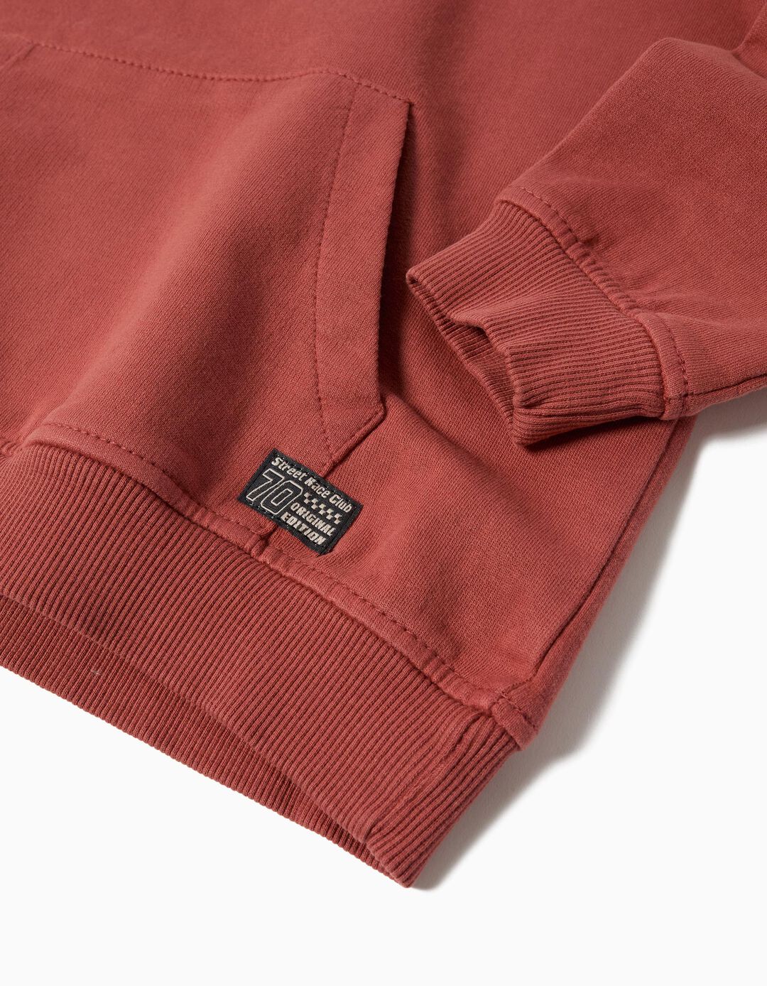 Sweatshirt de Felpa Capuz, Menino, Laranja Escuro