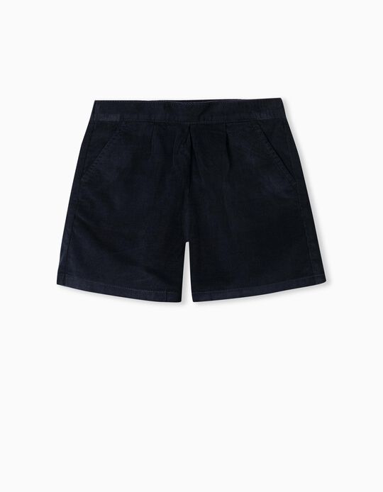 Corduroy Shorts, Girls, Dark Blue