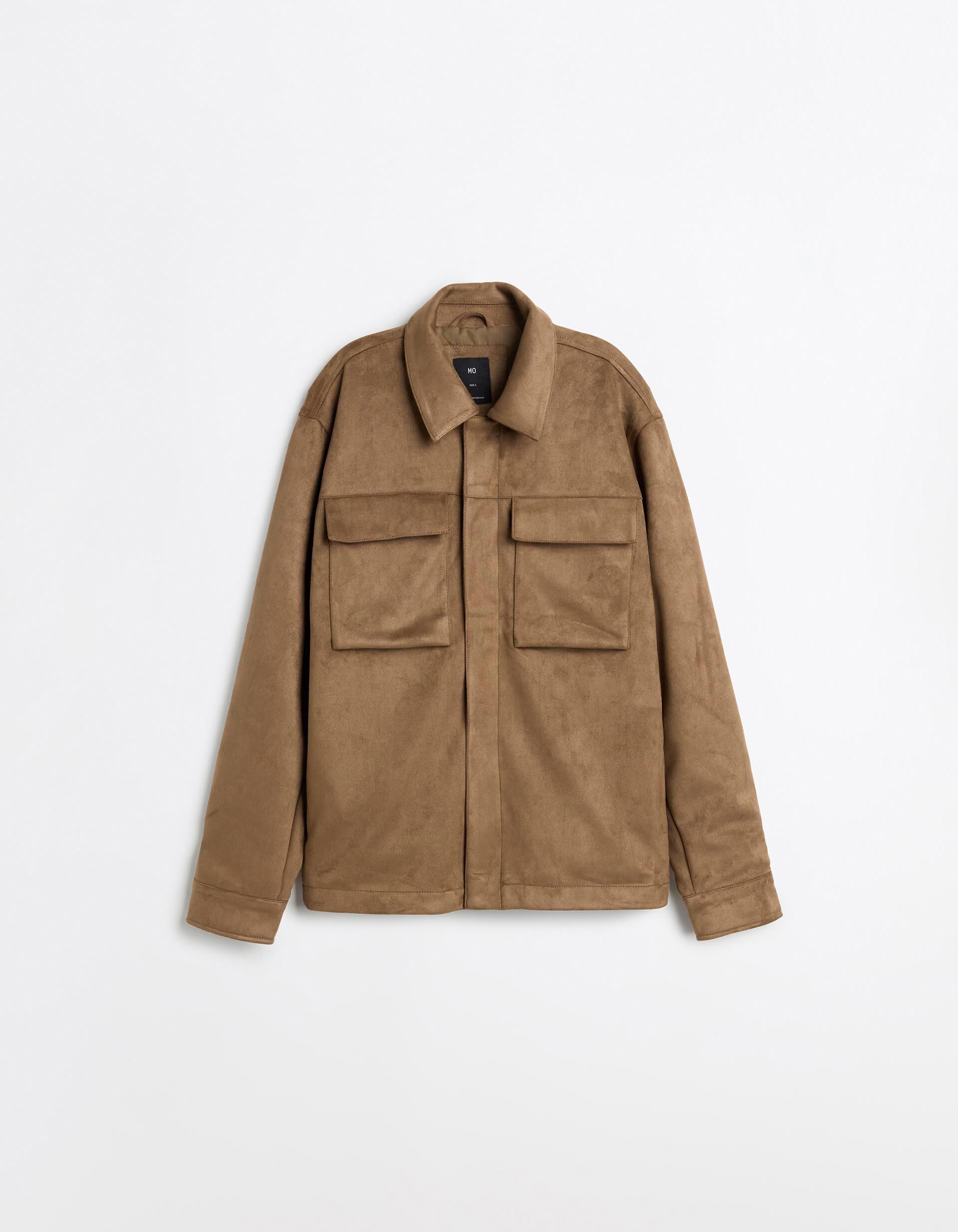 Comprar Online Sobrecamisa Efeito Camur&ccedil;a, Homem, Castanho