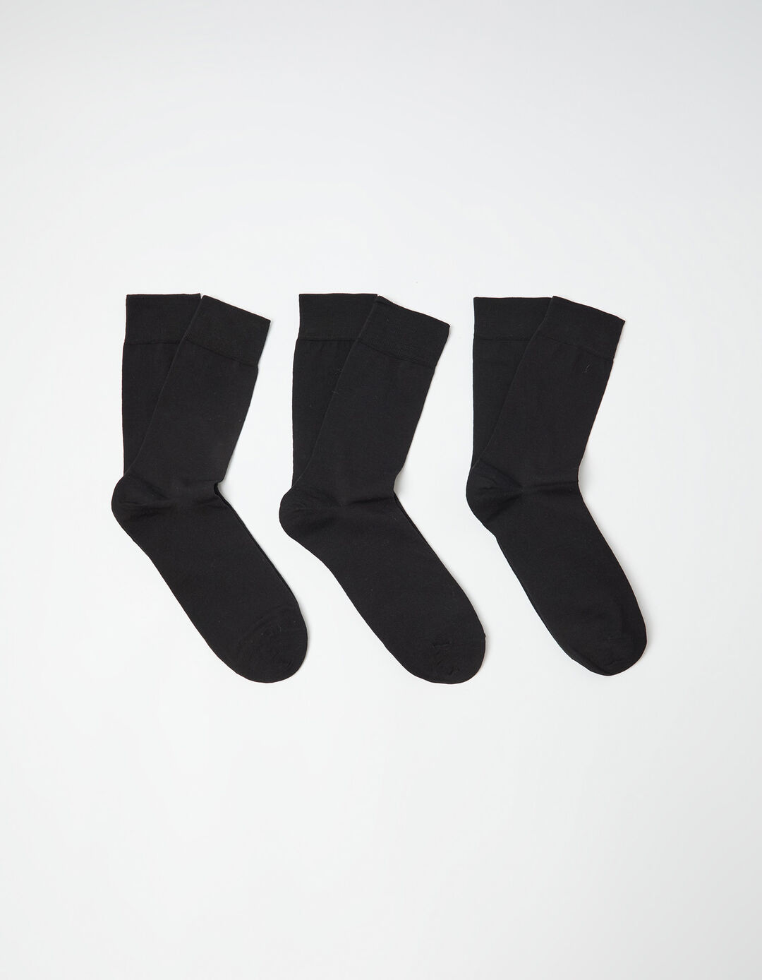 3 Pairs of Cotton Blend Socks Pack, Men, Black